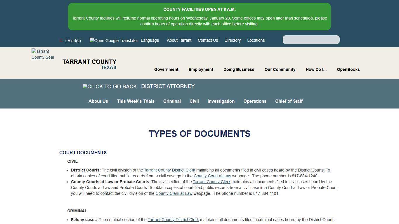 Types of Document Requests