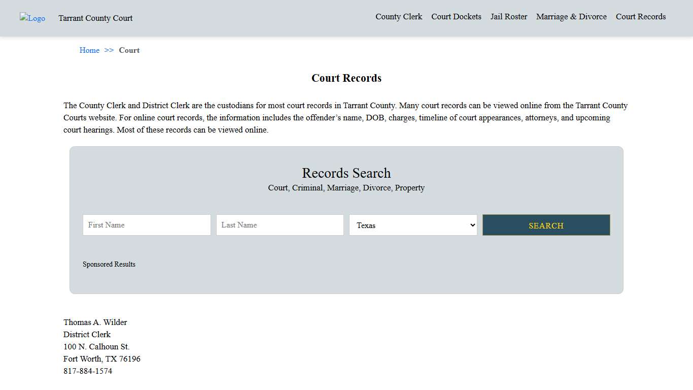 Court Records Tarrant County Court