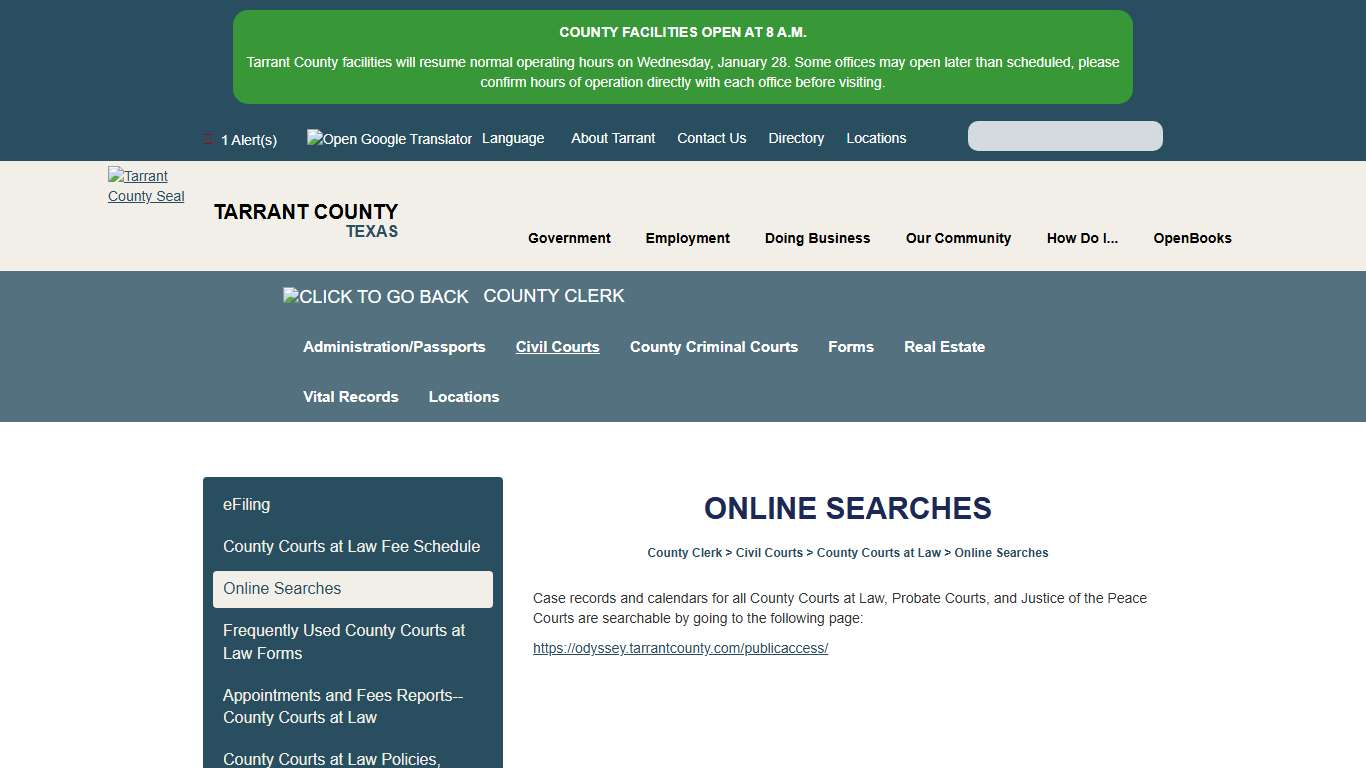 Online Searches CCL